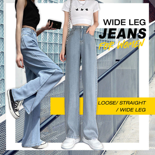 (Achetez-en 2, livraison gratuite) Jeans à jambes larges pour femmes