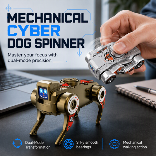 2-in-1 Wind-Up Robot Dog & Transforming Fidget Spinner