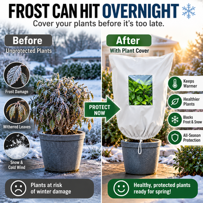 ⏳🔥LIMITED-TIME 50% OFF! ⏰WINTER GARDEN ESSENTIAL | Plant Frost Protection Cover – Breathable Reusable Cover for Shrubs, Pots & Young Trees