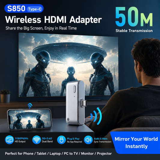 🎬🥳2026 HOT SALE🥳💞50K+ SOLD!📱 Big Screen, Zero Fuss! 1080P Mini Wireless Mirroring – Easy Setup, Instant View🖥️✨