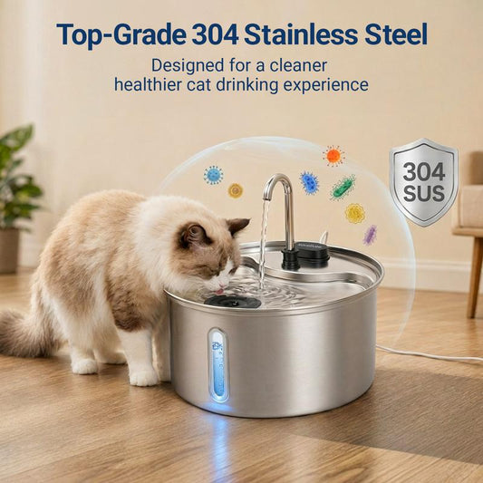 Stainless Steel Automatic Filtering Cat Water Fountain