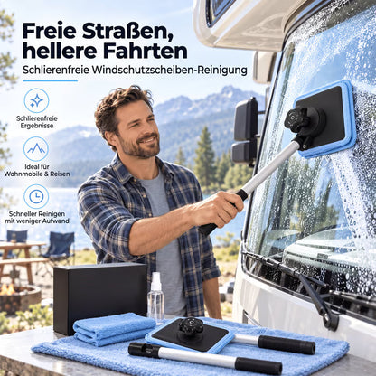 Dual Magnetic Car Window Cleaner | Streak-Free Cleaning Kit for Car Glass