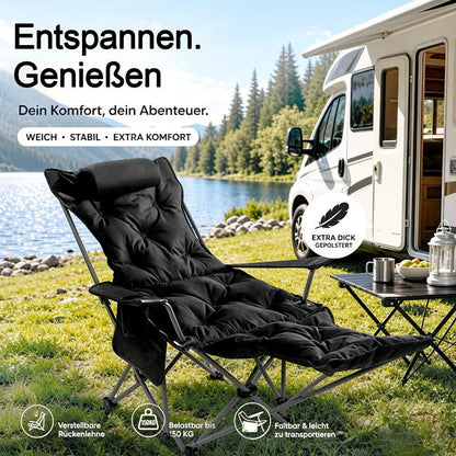 🪑 Portable adjustable folding chair for outdoors – Light, sturdy & versatile – Perfect for garden, camping, beach or patio – easy to carry and set up 🏕️✨