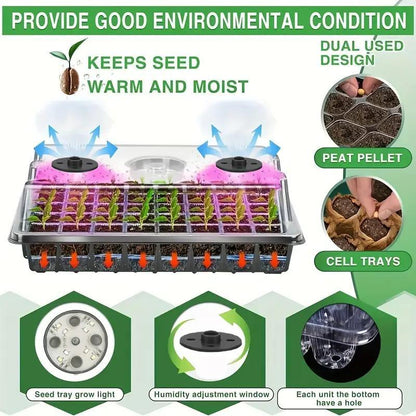 !🎉Seed starter trays with grow light