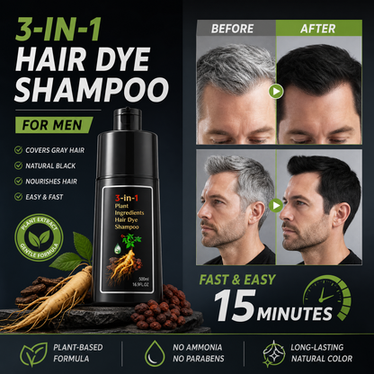 Plant Ingredients Hair Dye Shampoo - Black