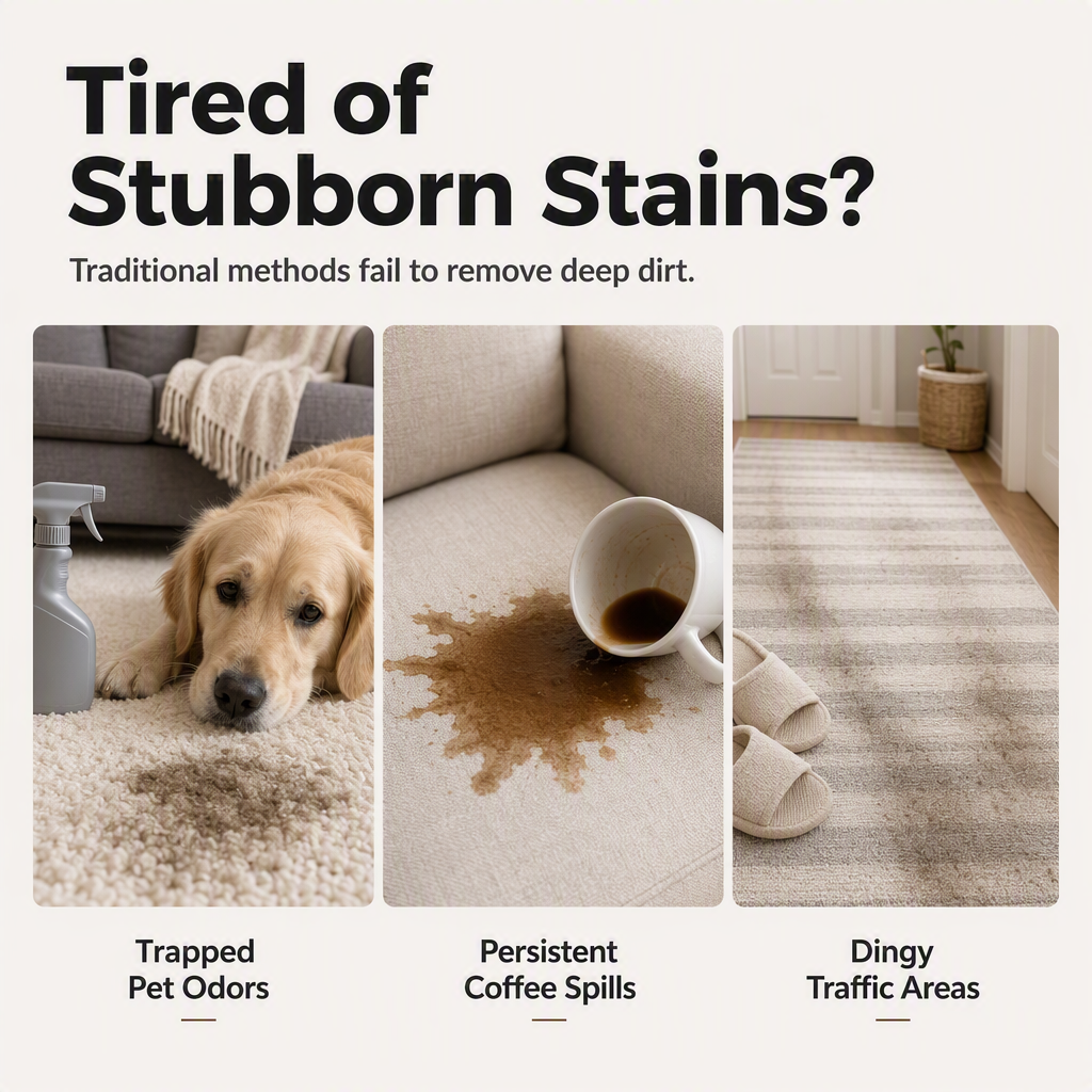 🥳 2026 – Now on sale 🥳💞 Over 50,000 sold! 🧼💨 Deep-cleaning spray for carpets and fabrics – its micro-foam removes deep-seated grime and stains, and eliminates odours. 🏠✨