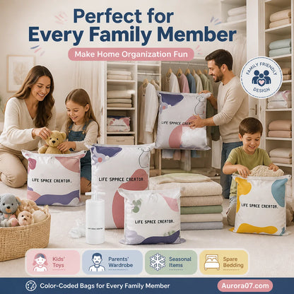 🏆🧳No‑Pump Vacuum Storage Bags – Press & seal, no pump needed. Saves 80% space, keeps clothes dry & dust‑free. Perfect for bulky bedding & off‑season gear. 🛏️🗄️