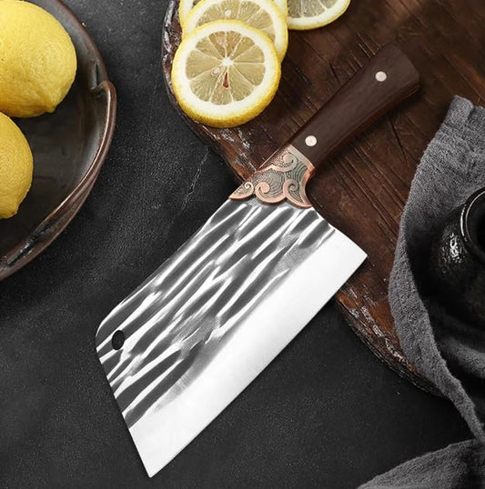JUWIL Premium Meat Cleaver Knife, Handmade Serbian Chopper with Full Tang High Carbon Steel Blade, Perfect for Kitchen, BBQ, and Outdoor Cooking