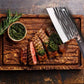 JUWIL Premium Meat Cleaver Knife, Handmade Serbian Chopper with Full Tang High Carbon Steel Blade, Perfect for Kitchen, BBQ, and Outdoor Cooking