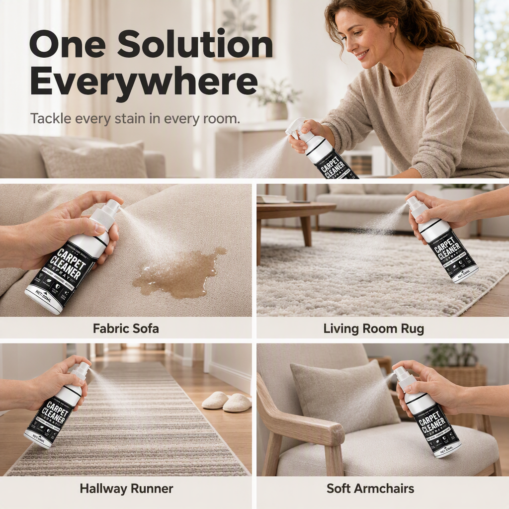 🥳 2026 – Now on sale 🥳💞 Over 50,000 sold! 🧼💨 Deep-cleaning spray for carpets and fabrics – its micro-foam removes deep-seated grime and stains, and eliminates odours. 🏠✨