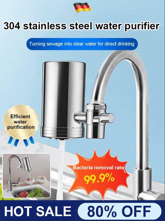 🔥HOT SALE 80% OFF🔥 Installation-free Stainless Steel Household Faucet Water Purifier