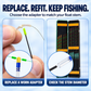 Quick-change adapter shown as part of a compatible fishing float setup.