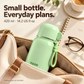 Mint Green FULOO 420 ml travel bottle in an everyday tote bag, showing its compact size and matching carry loop.