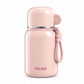 Blush Pink FULOO 420 ml bottle with a closed round-ear cap, silver neck ring and matching pink wrist loop on a white background.