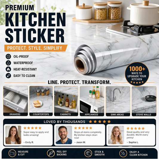 💎🍳 Marble Kitchen Peel & Stick Wallpaper | Backsplash | Waterproof Kitchen Stickers ✨💧