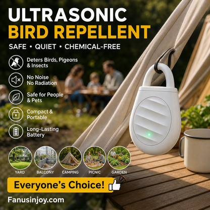 🏆 Last Day Special Price £8.77 ! 🐦Buy 2 Get 1 Free🎁No more trouble from birds, beasts and locusts！Portable Ultrasonic Bird Repellent Keychain