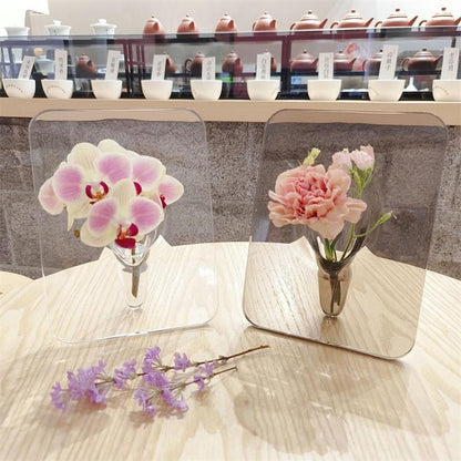 🖼️✨FLASH SALE - ￡9.97!!👍🌹Photo Frame Shaped Clear Acrylic Vase – Wall Mountable & Tabletop Dual Use, Space-Saving Minimalist Flower Vase for Fresh & Dried Blooms, Elegant Home Office Decor