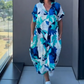 🏖️Summer Hot Sale 54% OFF🌼 Women's Printed V - Neck Casual Elegant Dress