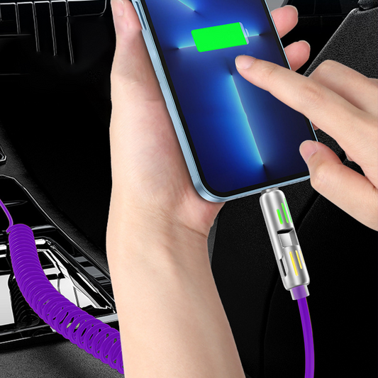 Compact 4-in-1 Retractable Car Charging Cable