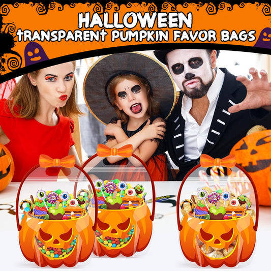 👻Halloween Bestsellers-60%off🎃Halloween Transparent Pumpkin Favor Bags✨Perfect for Party, Trick-or-Treat, Classroom Gifts