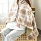 Trendy Plaid Thickened Blanket Poncho