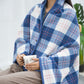 Trendy Plaid Thickened Blanket Poncho