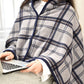Trendy Plaid Thickened Blanket Poncho