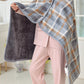 Trendy Plaid Thickened Blanket Poncho