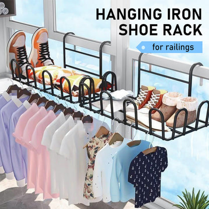 Hanging Iron Shoe Rack for Railings