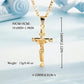 ✝️ 50% OFF NOW! ✨ Gold Crucifix Necklace – Detailed INRI Motif, Adjustable Figaro Chain & Hypoallergenic Finish 💛