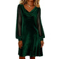 Women’s Elegant Cowl Neck Knee-Length Sheath Dress