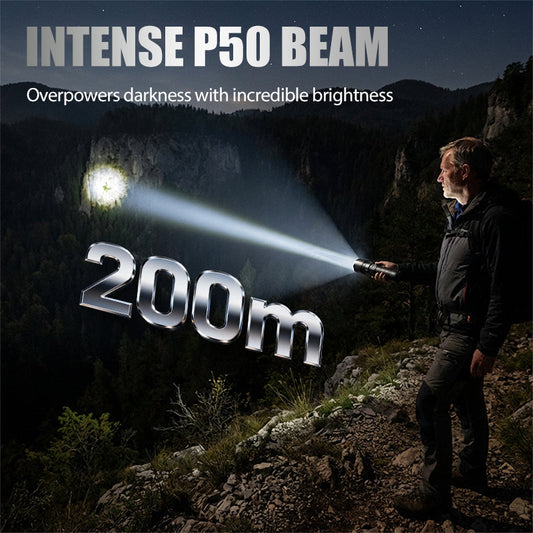 🥳2026 HOT SALE🥳💞50K+ SOLD!🌓🏕️ 50% OFF Flash Sale! Rechargeable Zoomable Flashlight – Adventure-ready for camping, walks or emergencies. P50 LED, adjustable focus & pocket-sized power. 🐕✨