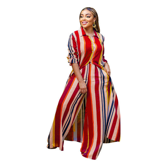 🥳2026 HOT SALE🥳💞50K+ SOLD!👵☕ 50% OFF! 2-Piece Striped Outfit – Two ways to wear! Long-sleeve top + comfy pants. Mix & match or wear together. Soft, breathable & no-fuss style. Your new go-to. 🌸👚