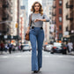 🥳2026 HOT SALE🥳💞50K+ SOLD!👵👖 High-Waist Stretch Flare Jeans – Gentle tummy control, comfy stretch. Flattering flare leg. Perfect for daily wear. 🌸✨