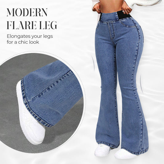 🥳2026 HOT SALE🥳💞50K+ SOLD!👵👖 High-Waist Stretch Flare Jeans – Gentle tummy control, comfy stretch. Flattering flare leg. Perfect for daily wear. 🌸✨