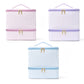 Stylish Striped Cosmetic Pouch with Dual Compartments