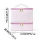 Stylish Striped Cosmetic Pouch with Dual Compartments