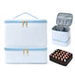 Stylish Striped Cosmetic Pouch with Dual Compartments