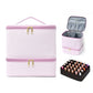 Stylish Striped Cosmetic Pouch with Dual Compartments