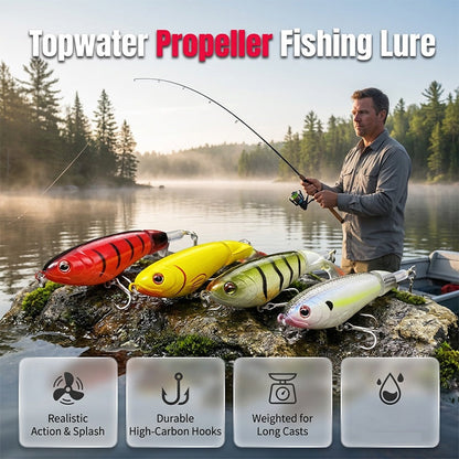Topwater Propeller Tail Fishing Lure