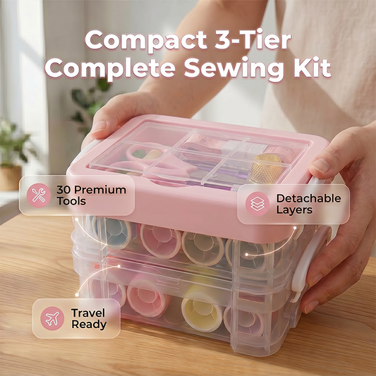30-Piece Sewing Kit with 3-Tier Detachable Organizer