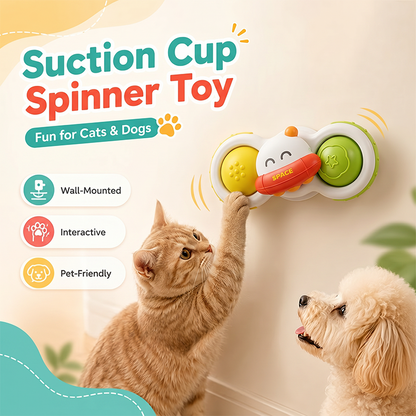 Interactive Suction Cup Spinner Toy for Cats & Dogs