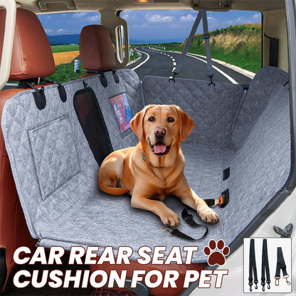 🐾 Waterproof Pet Car Seat Cushion with Hard Bottom — Scratch-Proof Rear Seat Protector for Dogs & Cats