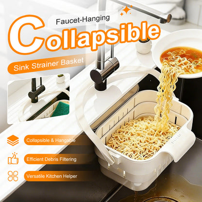 🎁 Last Day Promotion 50% OFF 🔥 Collapsible Faucet-Hanging Sink Strainer Basket – Clip-On, Space-Saving & Perfect for Kitchen Scraps & Tea Bags 🧽✨