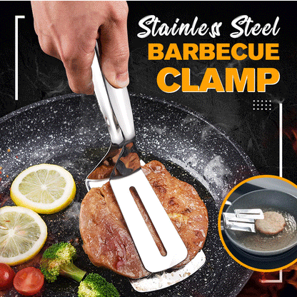 ⏳Time-Limited Special⏰3-in-1 cooking clamp – grab, flip, scrape, and drain oil easily!