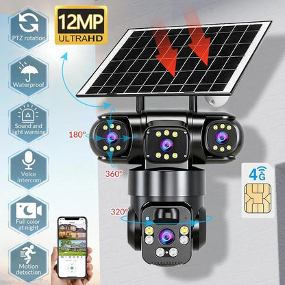 📢📢40% OFF !! ⏰Solar-Powered Multi-Angle Security Camera