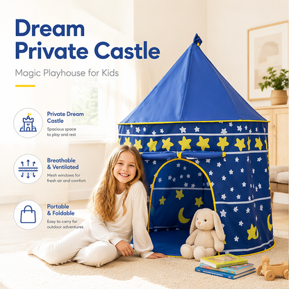 🔥 Kids Play Tent with Roll-Up Door – Pop-Up, Foldable, Indoor & Outdoor 🏕️
