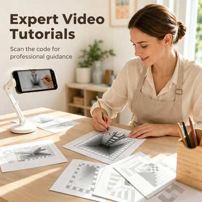 Kids 3D Stereoscopic Tracing Drawing Book with Coloring and Paper Cutting Activities