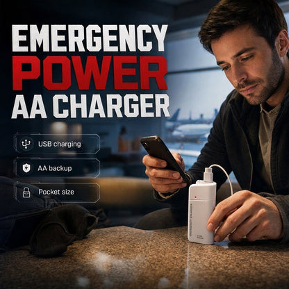 🥳2026 HOT SALE🥳💞50K+ SOLD! 💡📱 50% OFF! Portable AA Battery Charger – Emergency power bank + LED torch. From £6.99 – best value anywhere! Buy more & save – never get caught with a dead phone again! 🚗✅