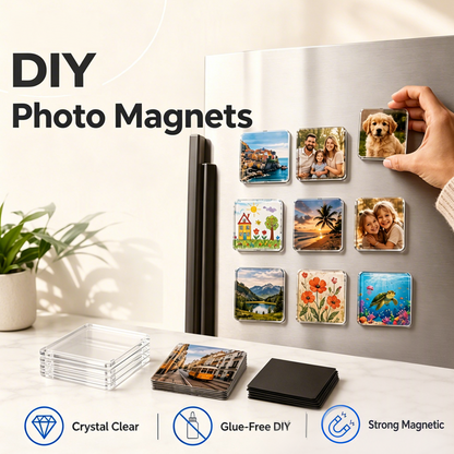 Clear Acrylic DIY Fridge Magnet Kit